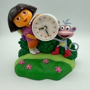 Dora The Explorer & Boots Plastic Alarm Clock Fun Kids Childrens Room Decor 2003